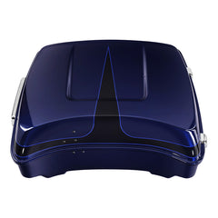 HR3 Zephyr Blue / Black Sunglo 10.7" Chopped Style Touring Trunk Luggage For 14-24 Harley Touring