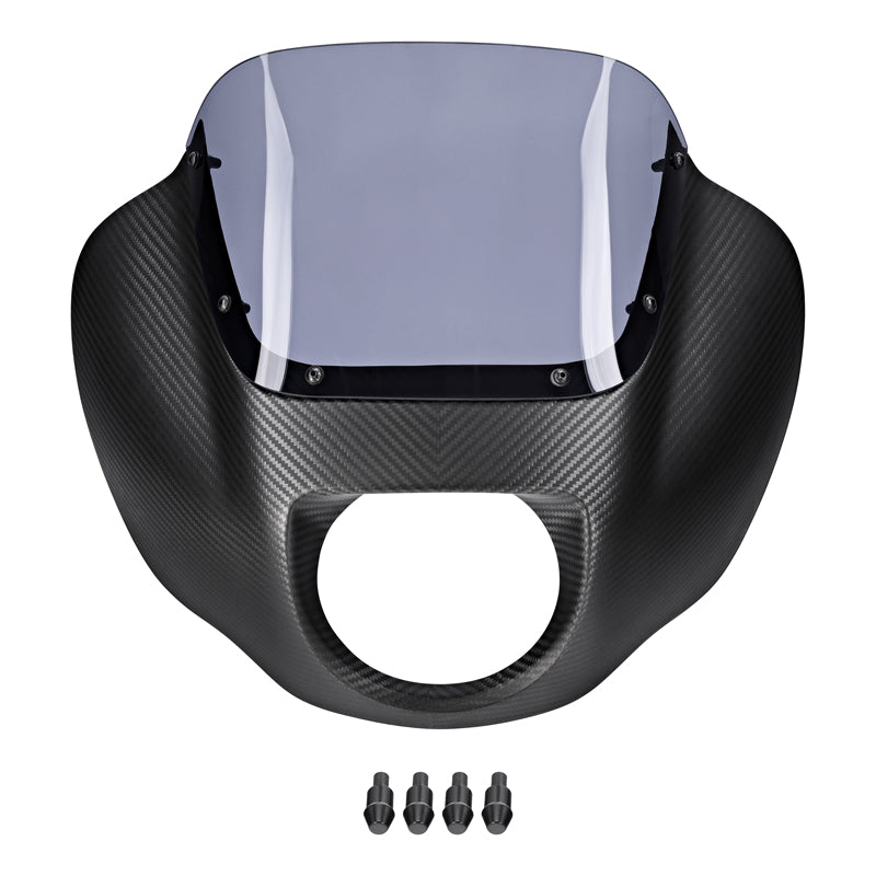 HR3 Carbon Fiber Black Denim Headlight Fairing & Windshield Fit For Harley Softail FXBB FXLR 2018-later