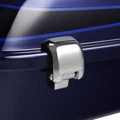 HR3 Zephyr Blue / Black Sunglo 10.7" Chopped Style Touring Trunk Luggage For 14-24 Harley Touring