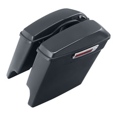 HR3 Gunship Gray 5" Stretched Extended Saddlebags FOR Harley Touring 2014-2023