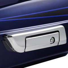 HR3 Zephyr Blue / Black Sunglo 10.7" Chopped Style Touring Trunk Luggage For 14-24 Harley Touring