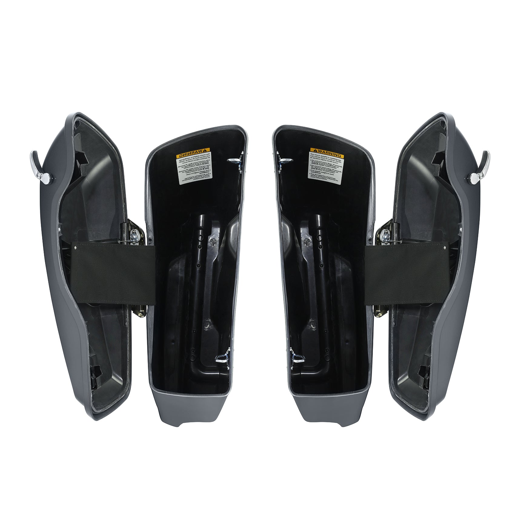 HR3 Gunship Gray 5" Stretched Extended Saddlebags FOR Harley Touring 2014-2023