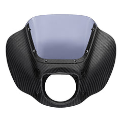 HR3 Carbon Fiber Black Denim Headlight Fairing & Windshield Fit For Harley Softail FXBB FXLR 2018-later