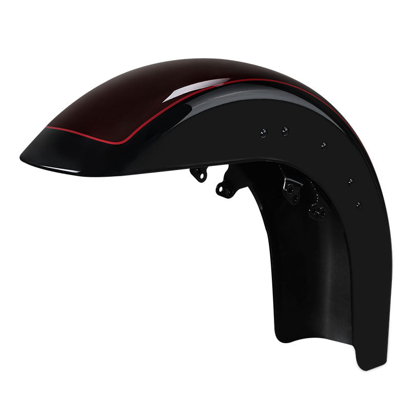 HR3 Midnight Crimson / Vivid Black Motorcycle 18" Wide Tire Front Mudguard Fender For Harley Touring Models 2014-2023