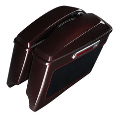 HR3Midnight Crimson / Vivid Black CVO Stretched Saddlebags For 14-23 Harley Touring