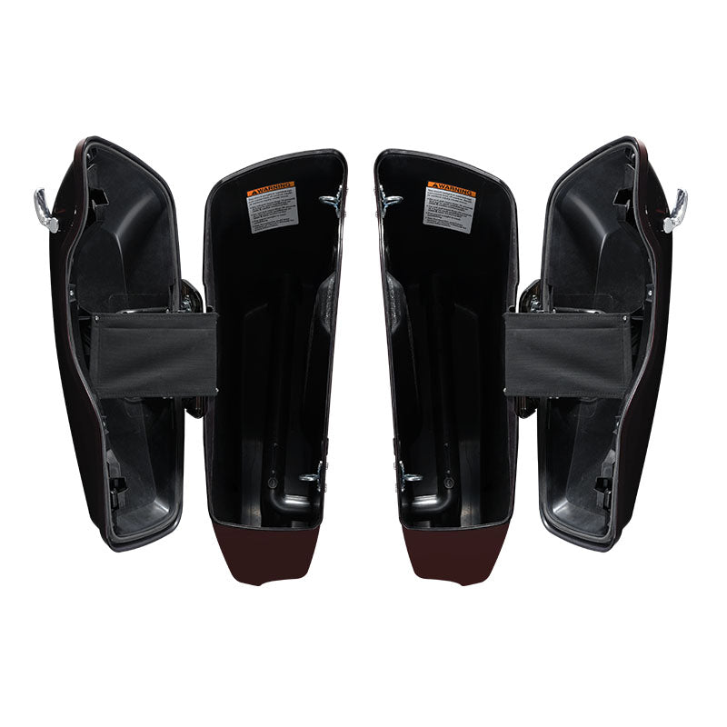 HR3Midnight Crimson / Vivid Black CVO Stretched Saddlebags For 14-23 Harley Touring