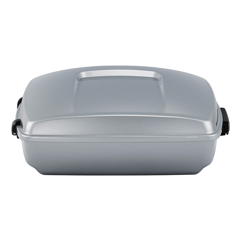 HR3 Atlas Silver Metallic 10.7" Chopped Style Touring Trunk Luggage For 14-24 Harley Touring