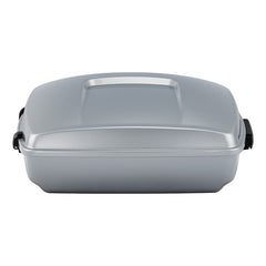 HR3 Atlas Silver Metallic 10.7" Chopped Style Touring Trunk Luggage For 14-24 Harley Touring