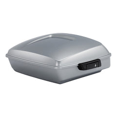 HR3 Atlas Silver Metallic 10.7" Chopped Style Touring Trunk Luggage For 14-24 Harley Touring