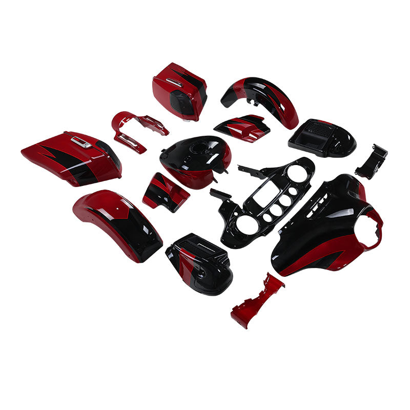 HR3 Starfire Black / Atomic Red Complete Body Fairing Kit For Harley CVO Street Glide FLHXSE 14-23