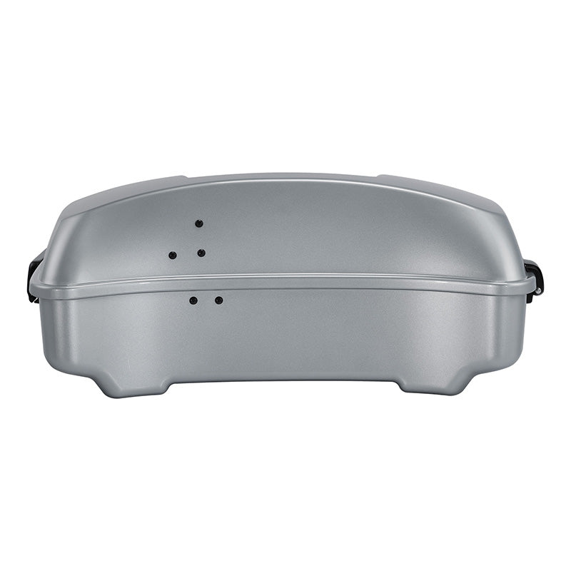 HR3 Atlas Silver Metallic 10.7" Chopped Style Touring Trunk Luggage For 14-24 Harley Touring