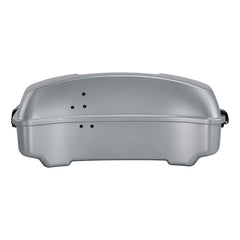 HR3 Atlas Silver Metallic 10.7" Chopped Style Touring Trunk Luggage For 14-24 Harley Touring