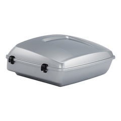 HR3 Atlas Silver Metallic 10.7" Chopped Style Touring Trunk Luggage For 14-24 Harley Touring