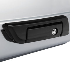 HR3 Atlas Silver Metallic 10.7" Chopped Style Touring Trunk Luggage For 14-24 Harley Touring