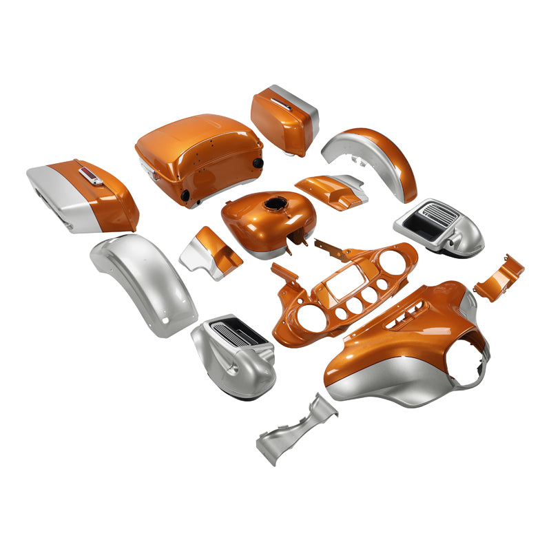 HR3 Amber Whiskey / Brilliant Silver Pearl Complete Body Fairing Kit For Harley Ultra Limited FLHTK 14-23