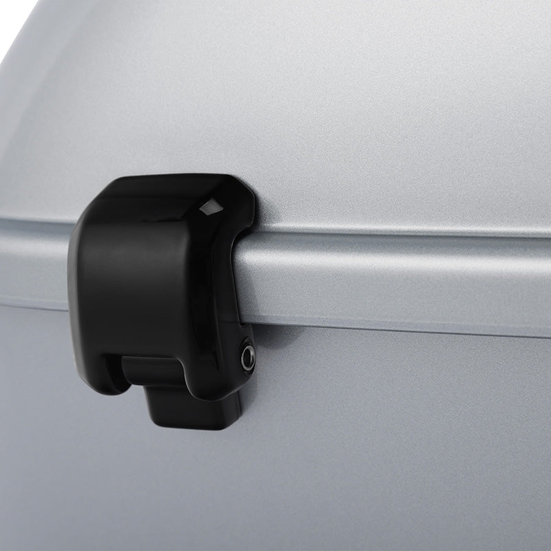 HR3 Atlas Silver Metallic 10.7" Chopped Style Touring Trunk Luggage For 14-24 Harley Touring