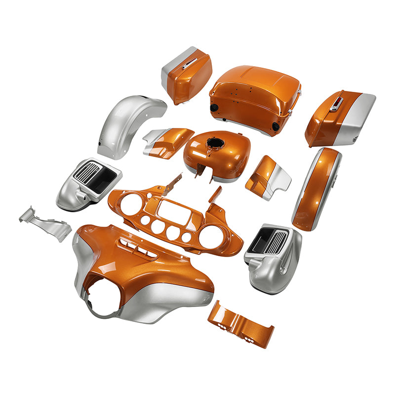 HR3 Amber Whiskey / Brilliant Silver Pearl Complete Body Fairing Kit For Harley Ultra Limited FLHTK 14-23