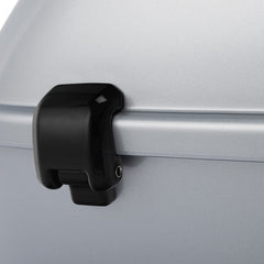 HR3 Atlas Silver Metallic 10.7" Chopped Style Touring Trunk Luggage For 14-24 Harley Touring