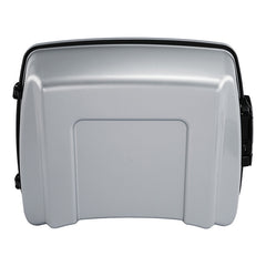 HR3 Atlas Silver Metallic 10.7" Chopped Style Touring Trunk Luggage For 14-24 Harley Touring