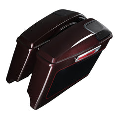 HR3 Midnight Crimson / Vivid Black CVO Stretched Saddlebags with Speaker Lids For 14-23 Harley Touring