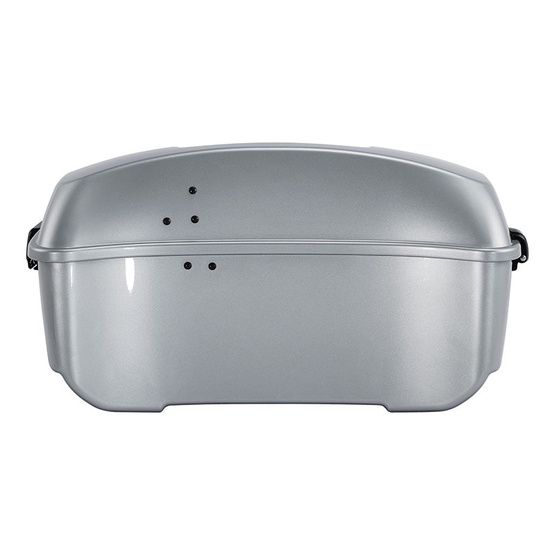 HR3 Atlas Silver Metallic 13.7" King Size Touring Trunk Luggage For 14-24 Harley Touring