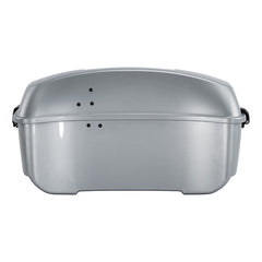 HR3 Atlas Silver Metallic 13.7" King Size Touring Trunk Luggage For 14-24 Harley Touring