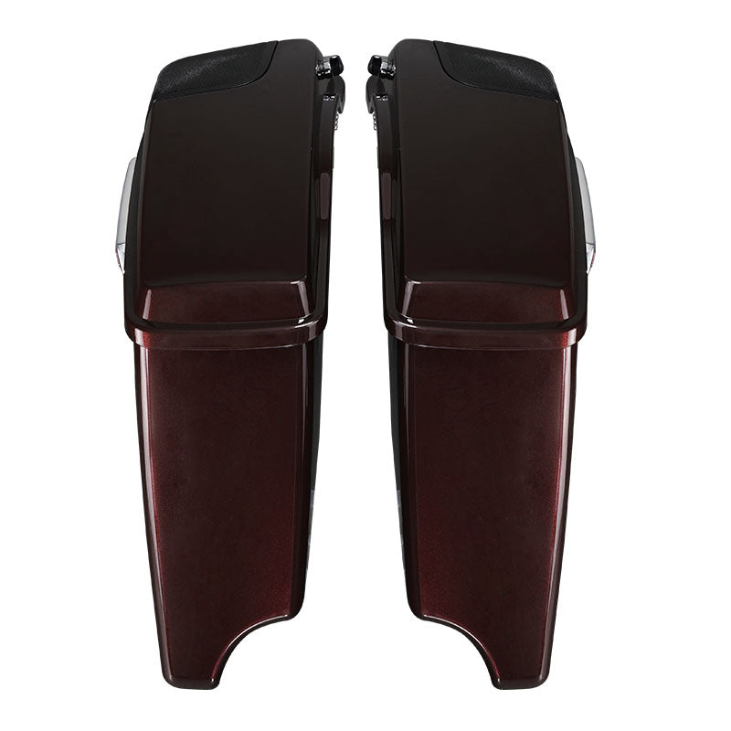 HR3 Midnight Crimson / Vivid Black CVO Stretched Saddlebags with Speaker Lids For 14-23 Harley Touring