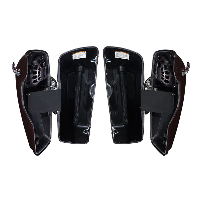 HR3 Midnight Crimson / Vivid Black CVO Stretched Saddlebags with Speaker Lids For 14-23 Harley Touring
