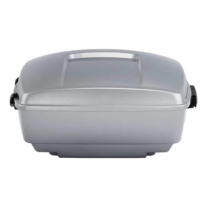 HR3 Atlas Silver Metallic 13.7" King Size Touring Trunk Luggage For 14-24 Harley Touring