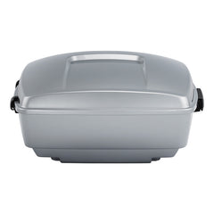 HR3 Atlas Silver Metallic 13.7" King Size Touring Trunk Luggage For 14-24 Harley Touring