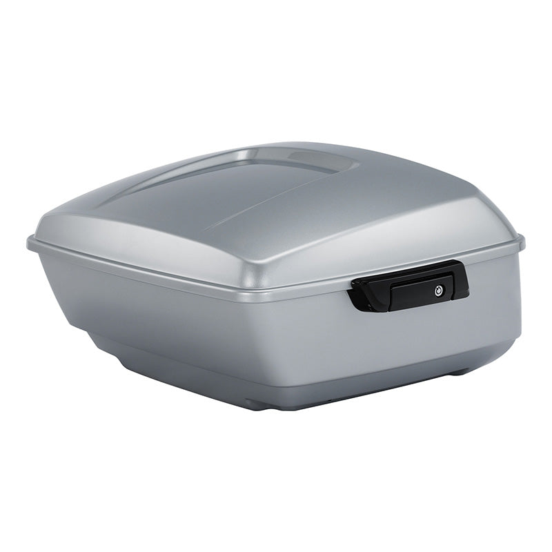 HR3 Atlas Silver Metallic 13.7" King Size Touring Trunk Luggage For 14-24 Harley Touring