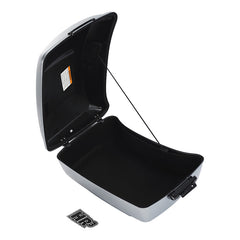 HR3 Atlas Silver Metallic 13.7" King Size Touring Trunk Luggage For 14-24 Harley Touring