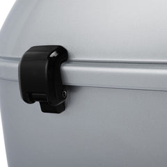HR3 Atlas Silver Metallic 13.7" King Size Touring Trunk Luggage For 14-24 Harley Touring