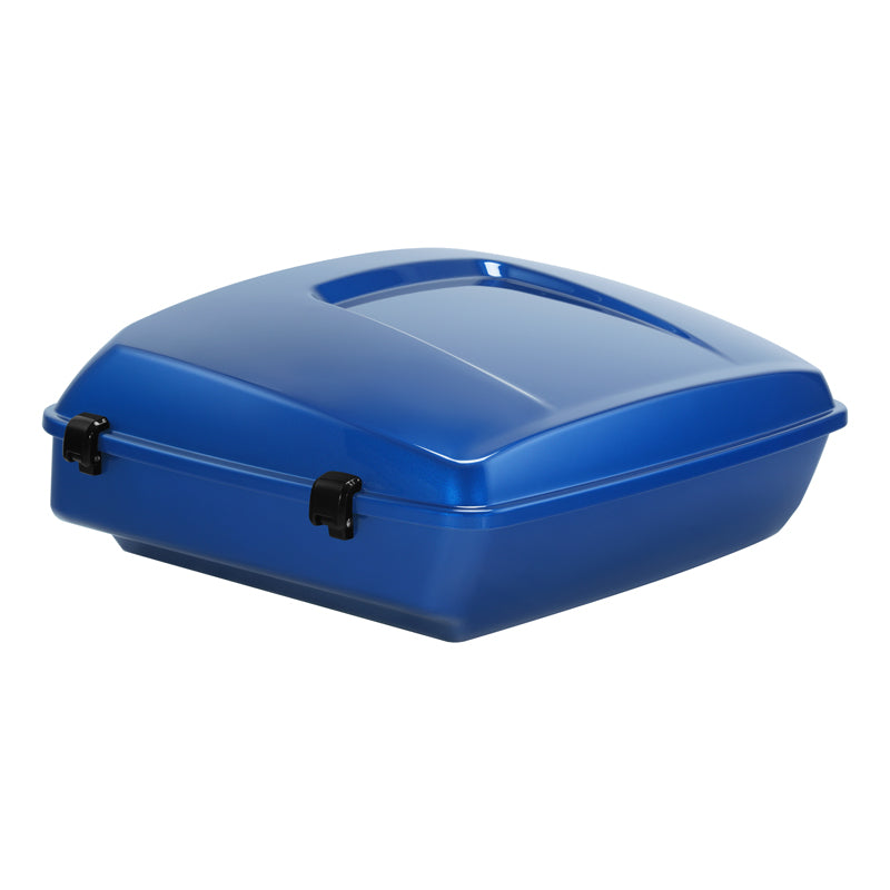 HR3 Blue Burst 10.7" Chopped Style Touring Trunk Luggage For 14-24 Harley Touring