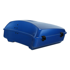 HR3 Blue Burst 10.7" Chopped Style Touring Trunk Luggage For 14-24 Harley Touring