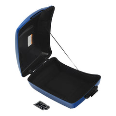 HR3 Blue Burst 10.7" Chopped Style Touring Trunk Luggage For 14-24 Harley Touring