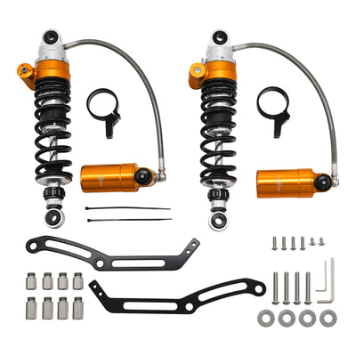 Custom Chrome Remote Reservoir Rear Suspensions Shock Fit For Harley CVO Street Road Glide 1994-2024