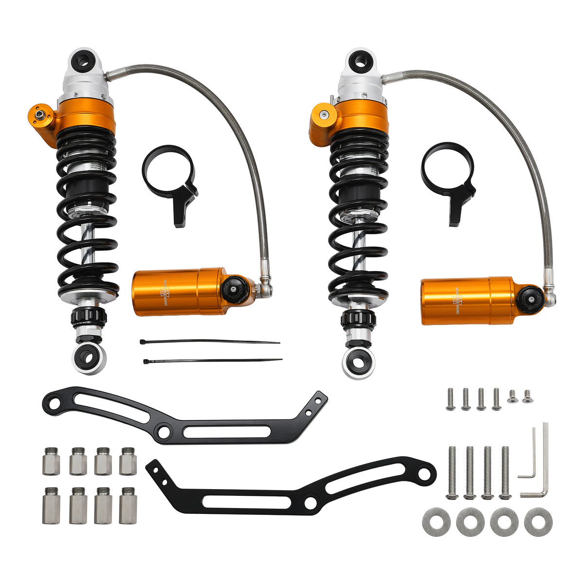 Custom Chrome Remote Reservoir Rear Suspensions Shock Fit For Harley CVO Street Road Glide 1994-2024