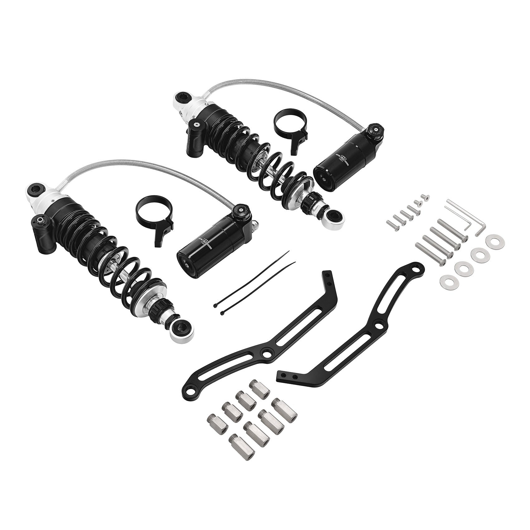 Custom Chrome Remote Reservoir Rear Suspension Shocks Fit For Harley Electra Street Glide 1994-2024