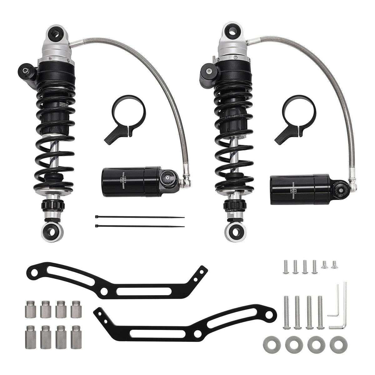 Custom Chrome Remote Reservoir Rear Suspension Shocks Fit For Harley Electra Street Glide 1994-2024