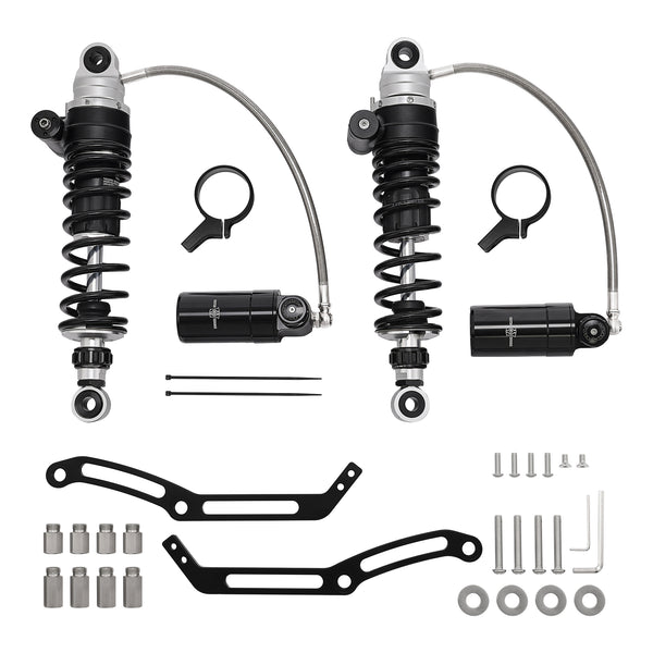Custom Chrome Remote Reservoir Rear Suspension Shocks Fit For