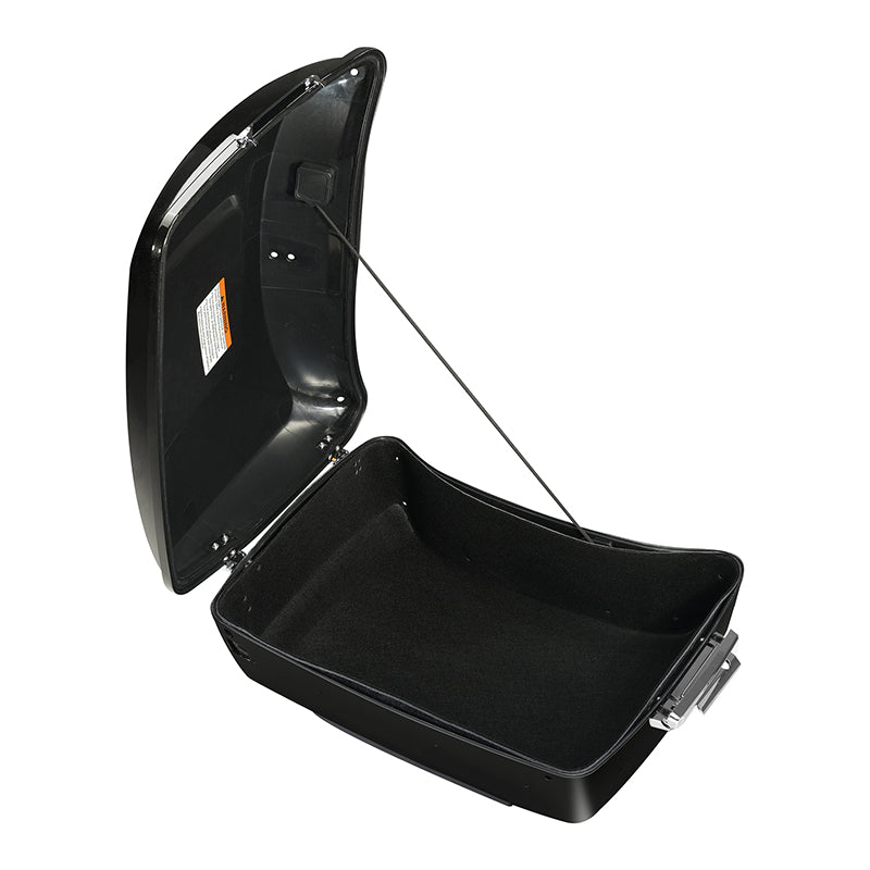 HR3 Black Quartz 2016UL King Size Touring Trunkk Luggage with Speaker Cut Outs For 14-24 Harley Touring
