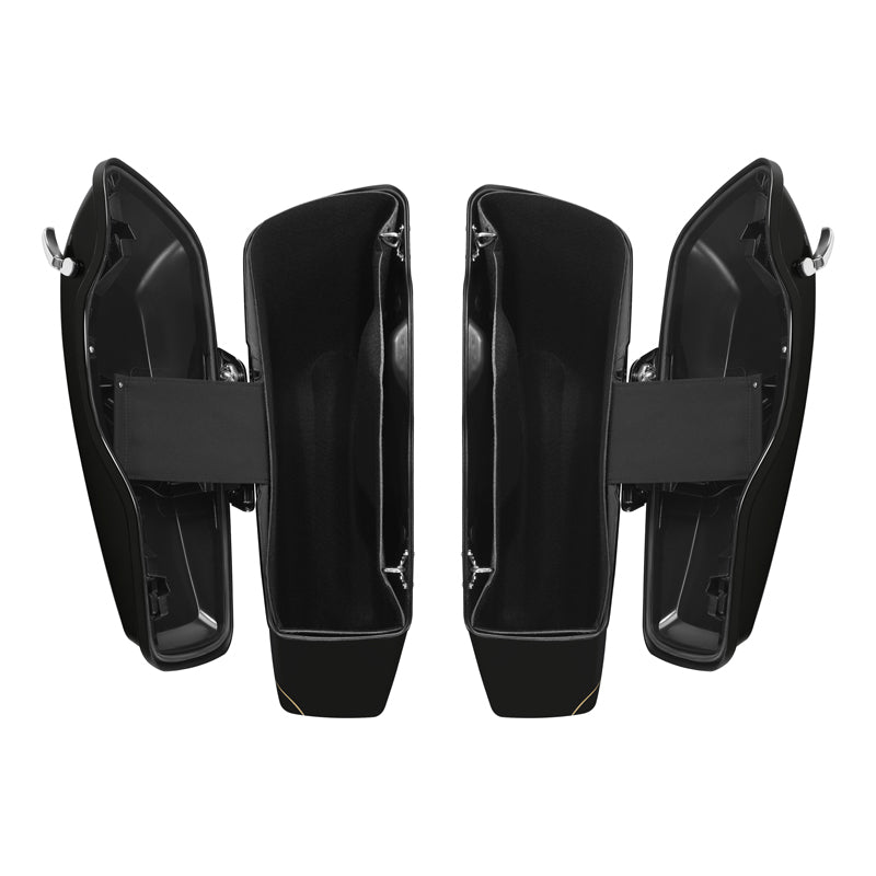 HR3 Black Quartz 2016UL Hard Saddlebags (Regular) For 14-23 Harley Touring