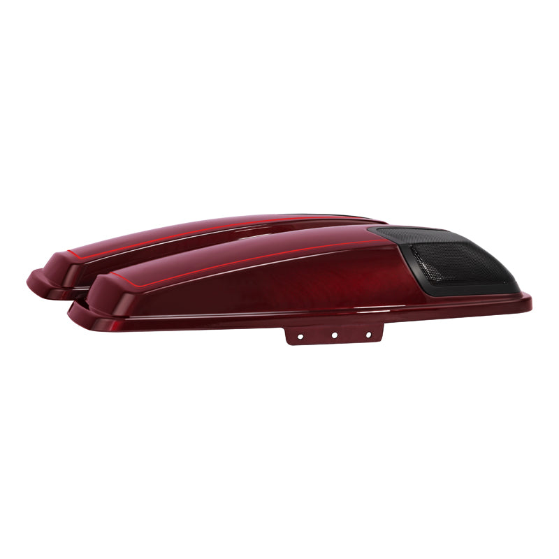 HR3 Mysterious Red Sunglo CVO Saddlebag Lids With 5" x 7" Speaker Cutouts For Harley Touring Models 2015-2023