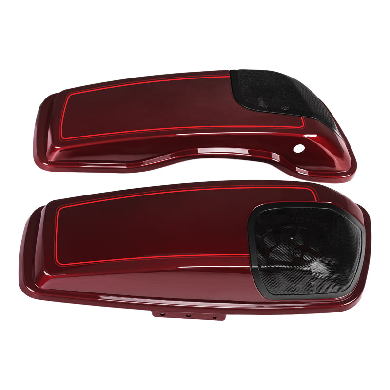 HR3 Mysterious Red Sunglo CVO Saddlebag Lids With 5" x 7" Speaker Cutouts For Harley Touring Models 2015-2023
