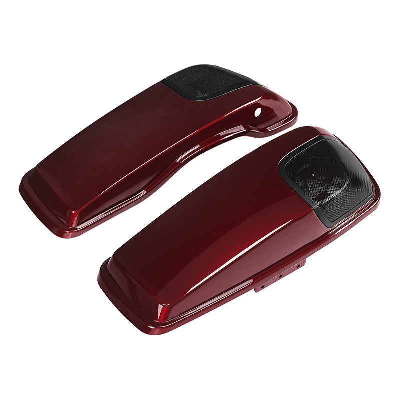 HR3 Mysterious Red Sunglo CVO Saddlebag Lids With 5" x 7" Speaker Cutouts For Harley Touring Models 2015-2023