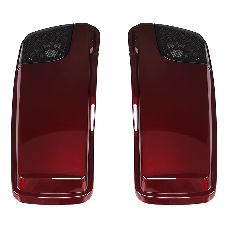 HR3 Mysterious Red Sunglo CVO Saddlebag Lids With 5" x 7" Speaker Cutouts For Harley Touring Models 2015-2023