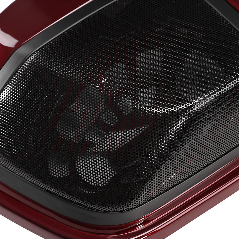 HR3 Mysterious Red Sunglo CVO Saddlebag Lids With 5" x 7" Speaker Cutouts For Harley Touring Models 2015-2023
