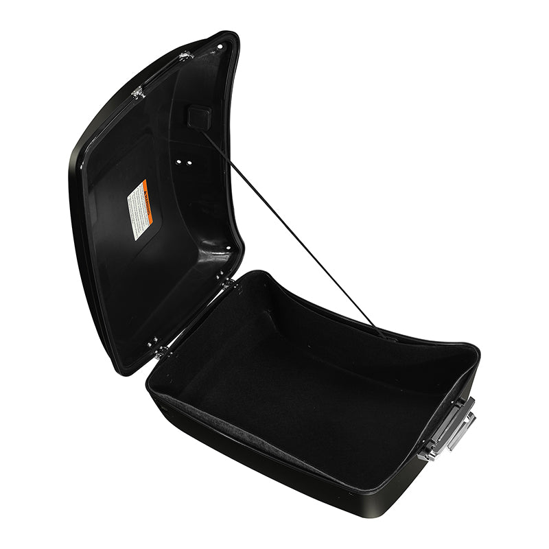 HR3 Black Quartz 2017RGU King Size Touring Trunk Luggage with Speaker Cut Outs For 14-24 Harley Touring