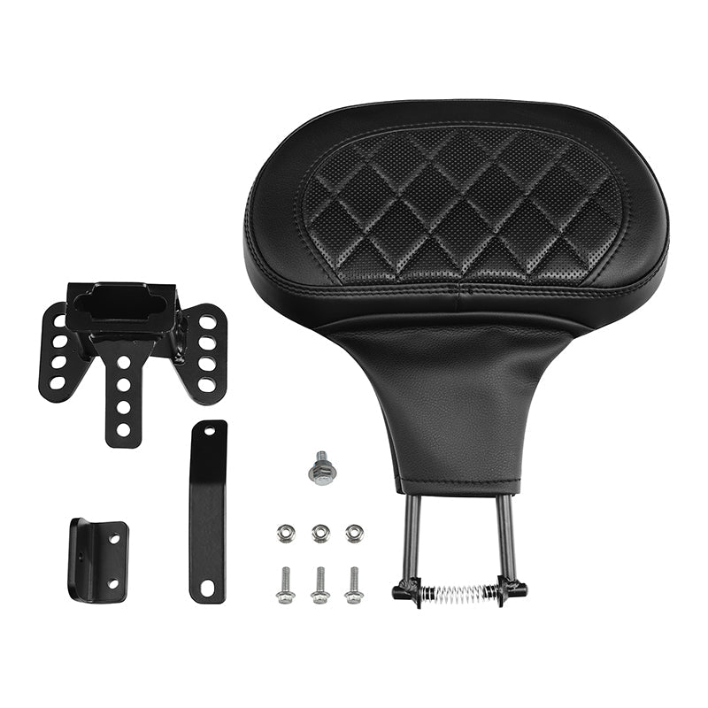 C.C. RIDER Rider Backrest 2 Up Seat Driver Backrest Pad For Harley Touring CVO Street Glide Road Glide Electra Glide Road King, 1988-2025